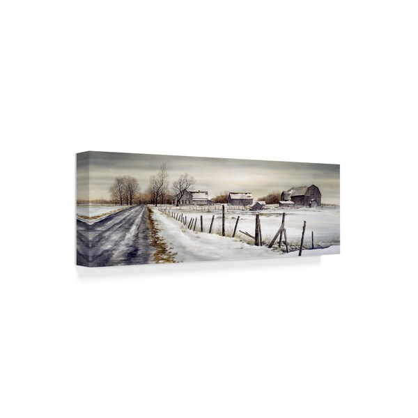 John Morrow 'A Long Winter Road ' Canvas Art,10x32